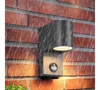 HQHYGM GU10 Outdoor Wall Lights with Motion Sensor Wall IP65 Waterproof Wall Lamp Black Aluminium Geometric (Not Included) for Porch Terrace Garage Bathroom (1 Pack Black)