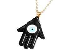 HQHYGM Hamsa Necklace For Women and Men, Multicolor Hamsa Hand Evil Eye Necklace Turkish Blue Eye Fatima Hand Sweater Chains, Mano De Fatima con Ojo Turco