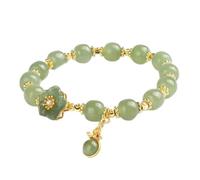 HQHYGM Hetian Jade Spring Garden Flowers Hand String Female S925 Silver Hand Ornaments