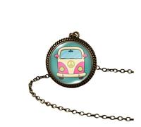 HQHYGM Hippie Necklace For Women and Men, Hippy Peace Sign Necklace Art Painting Vintage Pendant Round Printed Photo Glass Dome, Long Necklaces For Women Boho, Grunge Necklaces