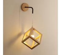 HQHYGM Hollow Cubic Wall Wooden Stitching Wall Lamp with Socket Bedside Decoration Wall Light Minimalist Wall Lamps Japanese -Style Living Room