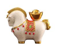 HQHYGM Horse Miniature Animal Statue Resin Art Crafts Desktop Decoration Chinese Feng Shui Figurine for Desk Patio Cabinet, A