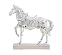 HQHYGM Horse Statue Figurine Crafts Animal Sculpture for Home Shelf Wedding Bedroom Decor, Argent