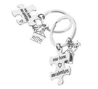 HQHYGM Housewarming Keychain Metal Ring for Home Family Unique Key Chains As Neighbor Purse Bag Pendant