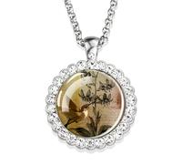 HQHYGM Hummingbird Necklace For Women and Men, Hummingbird Necklace Cardinal Bird Art Glass Rhinestone Pendant Chain Cute Bird Jewelry, Cute Animal Jewelry