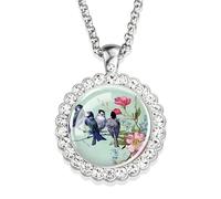 HQHYGM Hummingbird Necklace For Women and Men, Hummingbird Necklace Cardinal Bird Art Glass Rhinestone Pendant Chain Cute Bird Jewelry, Cute Animal Jewelry
