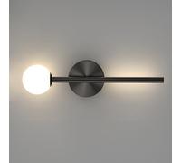 HQHYGM Inch 6W Indoor Globe Glass Brass Lamps for Bedroom Living Room Strip Wall Light Fixture with White Lampshade 3 Color Mode