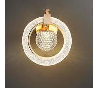 HQHYGM Indoor Crystal Wall Light 15W 3 Color Temperature French Round Wallp Crystal Decoration 2 Flames Antwall Lightibedsidep for Bedroom Liviroom