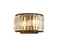 HQHYGM Indoor Crystal Wall Light 2 Flames 3 Color Temperature Metal Curved Wallpmalist Decoration Wall Lights Bedsidep for Bedroom Liviroom Study Room