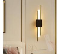 HQHYGM Indoor Wall Acrylic with Remote Control Wall Lamp 2700K-6500K Dimmable Wall Light USB Rechargeable Touch Control for Bedroom Living Room Hallway (Right Black + Gold)