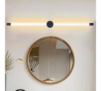 HQHYGM Indoor Wall Aluminium/Acrylic Black Long Wall Light 350° Rotatable Wall Minimalist Linear Decorative for Living Room Bedroom Corridor (75cm Warm Light)