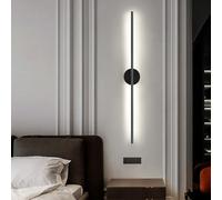 HQHYGM Indoor Wall Lamp Long Strip Wall Mounted Light Nordic Style Wall Minimalist Background Decoration for Bedroom Mirror Stairs 3000K/4500K/6000K Nightlight