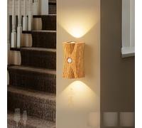 HQHYGM Indoor Wall Lamp USB Rechargeable Wall with 120° Motion Sensor Wall Lights 3000K/4000K/6000K Dimmable Magnetic for Living Room Bedroom Kitchen (Shallow Wood)