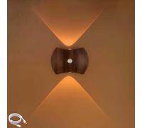 HQHYGM Indoor Wall Light Battery 1W Wood Look USB Rechargeable Wallp with up and Down Wall Lighti1200Mah Without Connection Bedsidep