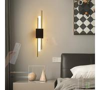 HQHYGM Indoor Wall Light Battery Operated Wall Lamp Touch Control Dimmings Wall with Remote Control Wall Nordic Creatively for Bedroom Hallway Living Room (Black Gold Right)