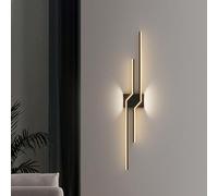 HQHYGM Indoor Wall Light Decorative Wall Lamp Black Creative Wall Long Parallel Wall Iron Aluminium for Living Room Hallway Bedroom (B-Warm Light 100cm)