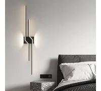 HQHYGM Indoor Wall Light Decorative Wall Lamp Black Creative Wall Long Parallel Wall Iron Aluminium for Living Room Hallway Bedroom (B-Neutral Light 120cm)