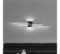 HQHYGM Indoor Wall Light Decorative Wall Lamp Black Creative Wall Long Parallel Wall Iron Aluminium for Living Room Hallway Bedroom (A-White Light 100cm)