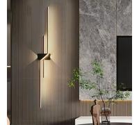 HQHYGM Indoor Wall Light Decorative Wall Lamp Black Creative Wall Long Parallel Wall Iron Aluminium for Living Room Hallway Bedroom (A-Warm Light 100cm)