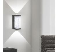 HQHYGM Indoor Wall Light Up and Down Wall Lamp Background Decorative Wall Minimalist Black Wall Glass for Bedside Bedroom Living Room (Circular Warm Light)