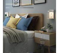 HQHYGM Indoor Wall Light with 5V/2A USB Charging Port Wall with Touch Dimmable Wall Lamp with 1.8m Cord 350° Rotating Bedroom Bedside Reading Light Living Room Hotel Room
