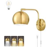 HQHYGM Indoor Wall Light with Switch Adjustabled Metal Wallp Bedsidep with and Cord Retro Industrial Wall Readingp for Liviroom Bedroom/1Pack