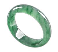 HQHYGM Jade Bangle Bracelets For Women, Jewelry Natural Jadeite Green Agate Bracelet Widened Thickened Round Bangle Bracelet For Women and Girl Gift (Color : Green, Size : 61mm)
