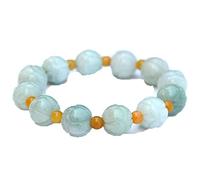 HQHYGM Jade Beads Jade Bracelet Bracelet Men and Women Couples Retro Fresh Rosary Carved Jewelry