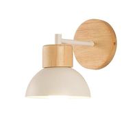 HQHYGM Japanese Wall Sconces, Wall with Iron Lampshade and Wood Base, Bedside Cordless Wall Mounted Reading Wall Lamp, Bedroom Lights Fixtures for Hallway Living Room Bathroom