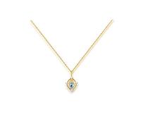 HQHYGM Jewelry For Autumn and Winter Square Hollow Blue Moonlight Movable Pendant Necklace