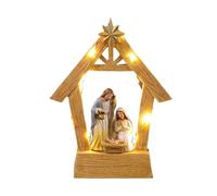HQHYGM Joseph Mary with Manger Christmas Statue Desktop Crafts Indoor Jesus Birth Nativity Scene Figurine