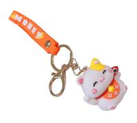 HQHYGM Keychain Lovely Keyring Feng Shui Keychain Fortune Cat Car for Women Kawaii Lanyard Japanese Beckoning Cat Key Ring Tbhk Bags Backpack Lovers