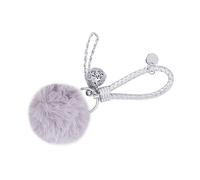 HQHYGM Keychain Pendant for Handbag Grey Fluffy Keyring Accessory for Car Keys and Bags Great