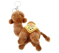 HQHYGM Keychain Soft Small Stuffed Animal Backpack Accessory Yellow Blanket Camel Charm Hanging Ornament for School Bag Decoration