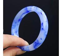 HQHYGM Ladies Bangles, 56-62mm Elegant Women's Classcial Jade Bangle Bracelet, Natural Blue Hand Jade Chain Bracelets, Handcrafted Girls' Jewelry with Box,58mm