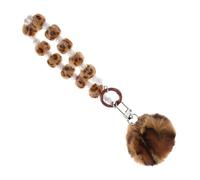 HQHYGM Leopard Print Pom Keychain Bracelet Soft Beaded Wristlet Multifunctional Phone Chain and Bag Charm for Women Car Keys Stylish Accessory