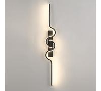 HQHYGM Linear Lamp for Bedroom Bedside Black Long Strip Light Fixture Bathroom Vanity Living Room Hallway Indoor Decor Wall Sconces (3 Color Mode)