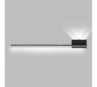 HQHYGM Linear Wall Wall Light Long Strip Wall Mounted Lamp Minimalist Sconces Wall Fixture for Living Room Bedroom Bedside Indoor Wall Washer/Black6000K/120Cm