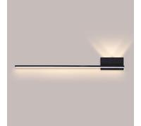 HQHYGM Linear Wall Wall Light Long Strip Wall Mounted Lamp Minimalist Sconces Wall Fixture for Living Room Bedroom Bedside Indoor Wall Washer/Black3000K/100Cm
