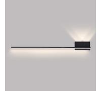 HQHYGM Linear Wall Wall Light Long Strip Wall Mounted Lamp Minimalist Sconces Wall Fixture for Living Room Bedroom Bedside Indoor Wall Washer/Black4000K/120Cm