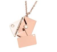 HQHYGM Locket Stainless Steel Gold You Secret Necklace Jewelry Love Letter Envelope Pendant Necklace),additionalWeblabs:(: