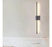 HQHYGM Long Black Wall Light with Remote Control Dimmable Wall USB Rechargeable 350° Rotatable Wall with Touch Control for Bedroom Living Room (62cm Square)
