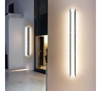 HQHYGM Long Outdoor Wall Solar Rechargeable Wall IP65 Waterproof Wall Lamp with Remote Control Acrylic Decoration for Garden Garage Porch Balcony (120cm White Light)