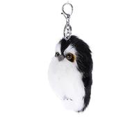 HQHYGM Lovely Owl Keychain Pendant Creative Fashion Key Ring Soft Stuffed Animal for Girls Children Black Bag Decoration