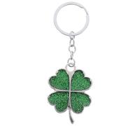 HQHYGM Lucky Four-Leaf Keychain Glitter Large White Zinc Pendant Decorative Hanging Ornament for Bags and Keys