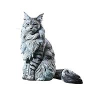 HQHYGM Maine Figurine Sitting Cat Statue Novelty Cute Ornament Sculpture for Dining Shelf Lawn Living Room Patio, Style C