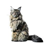 HQHYGM Maine Figurine Sitting Cat Statue Novelty Cute Ornament Sculpture for Dining Shelf Lawn Living Room Patio, Style D