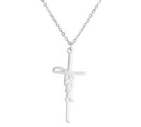 HQHYGM Minimalist Crucifix Necklace Men, Cross Necklace with Jesus On It - Choker Crucifix Pendant For Men, Jesus Cross Necklace For Christmas Thanksgiving Gifts