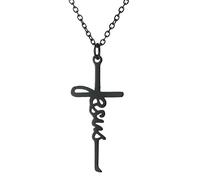 HQHYGM Minimalist Crucifix Necklace Men, Cross Necklace with Jesus On It - Choker Crucifix Pendant For Men, Jesus Cross Necklace For Christmas Thanksgiving Gifts
