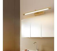 HQHYGM Mirror Front Wall Lamp Bathroom Wall Light Indoor Waterproof Wall Decorative Wall Long Strip Acrylic for Bedroom Bathroom Mirror (Woodgrain-Warm Light 56cm)